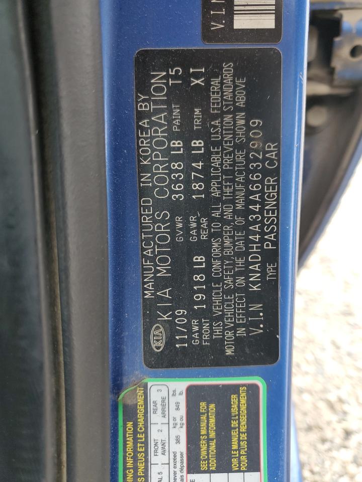 2010 Kia Rio Lx VIN: KNADH4A34A6632909 Lot: 82395735