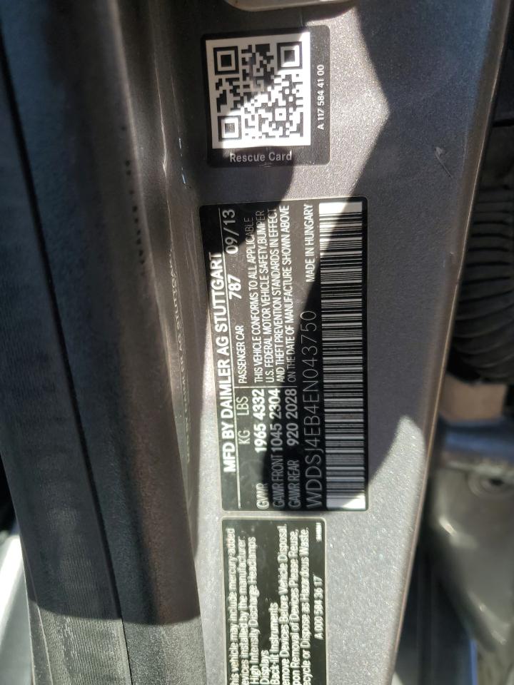 2014 Mercedes-Benz Cla 250 VIN: WDDSJ4EB4EN043750 Lot: 82362855