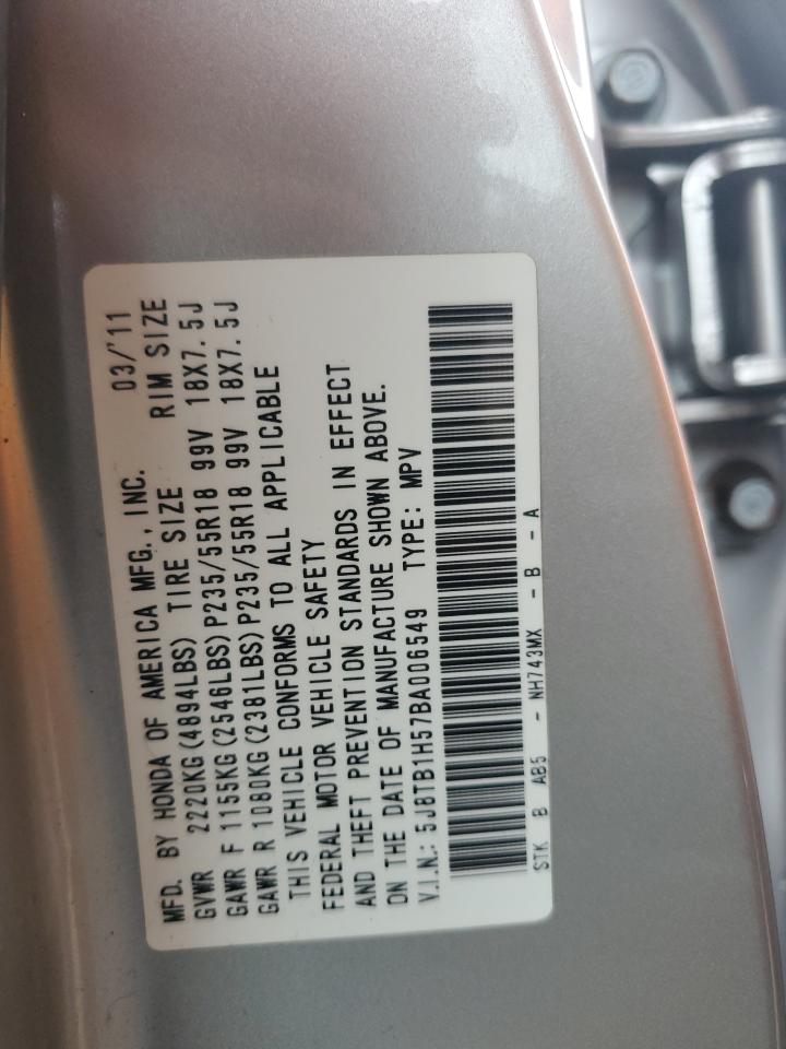 2011 Acura Rdx Technology VIN: 5J8TB1H57BA006549 Lot: 82236425