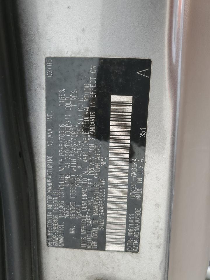 2005 Toyota Sequoia Sr5 VIN: 5TDZT34A85S255146 Lot: 89858665