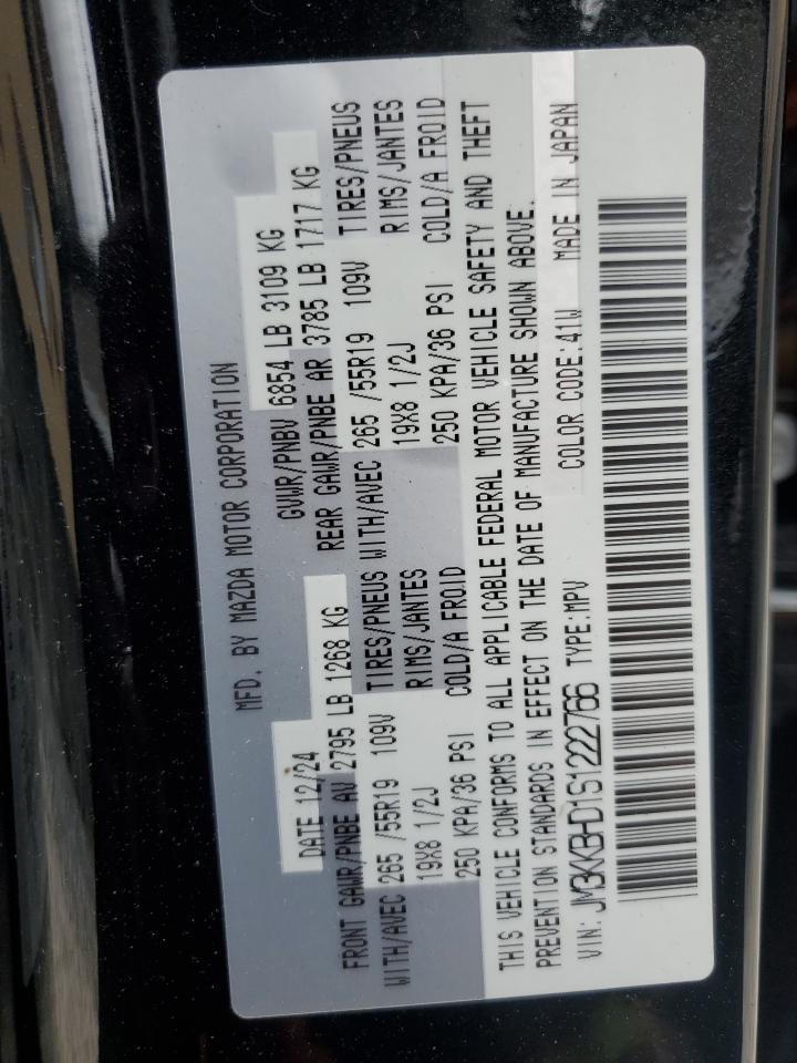 2025 Mazda Cx-90 Preferred VIN: JM3KKBHD1S1222766 Lot: 82781545