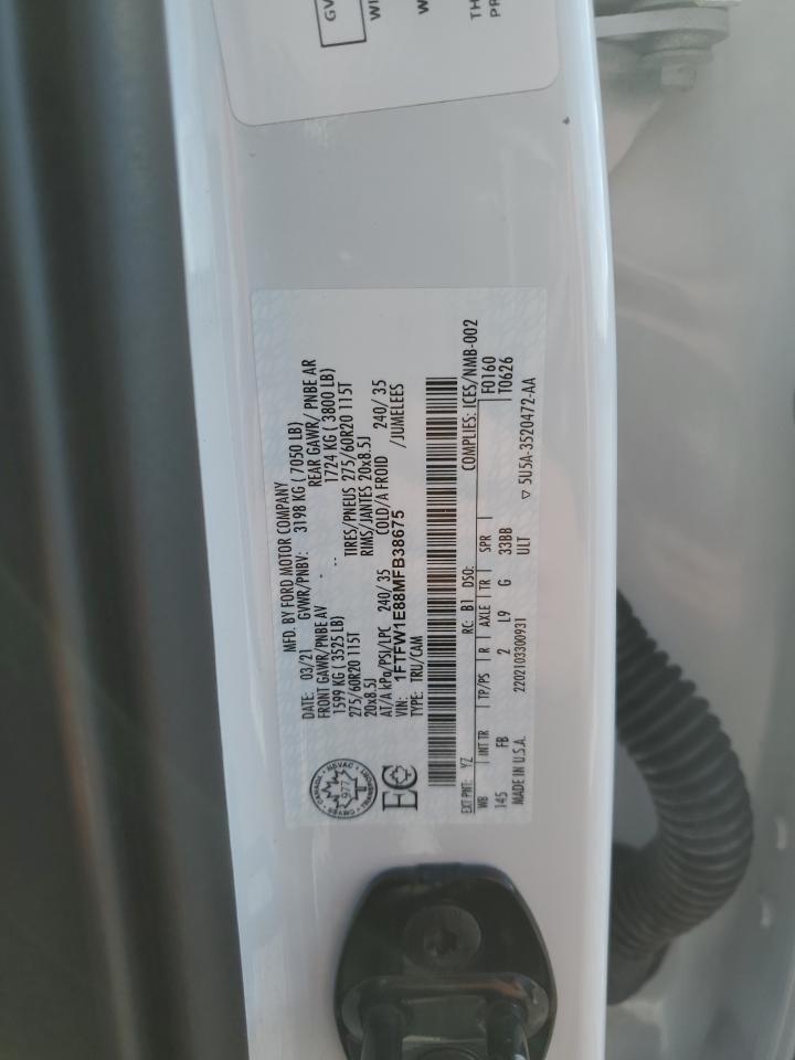 2021 Ford F150 Supercrew VIN: 1FTFW1E88MFB38675 Lot: 82782925