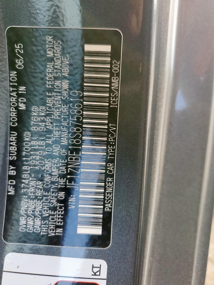 2025 Toyota Gr 86 Premium VIN: JF1ZNBE18S8758619 Lot: 85905275