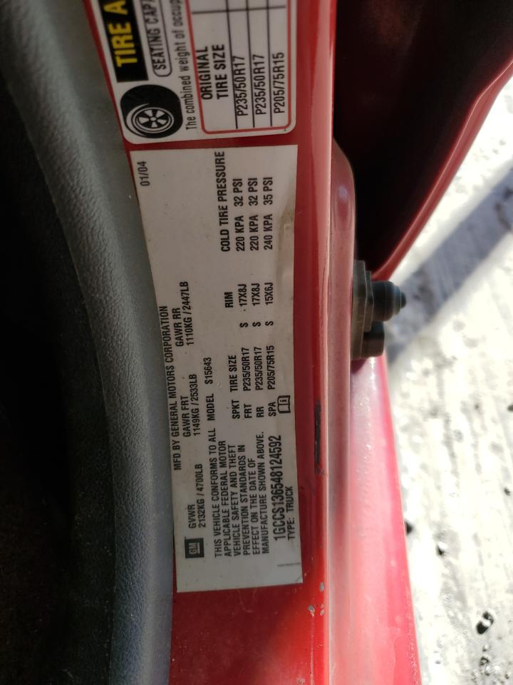 2004 Chevrolet Colorado VIN: 1GCCS136548124592 Lot: 82199575