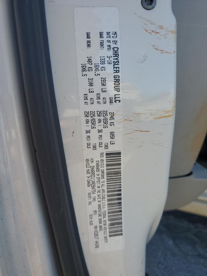 2010 Chrysler Town & Country Touring VIN: 2A4RR5D11AR284754 Lot: 89460745