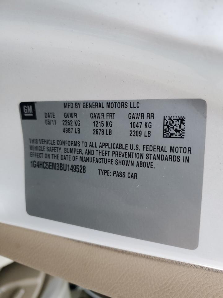 2011 Buick Lucerne Cxl VIN: 1G4HC5EM3BU149528 Lot: 85737675