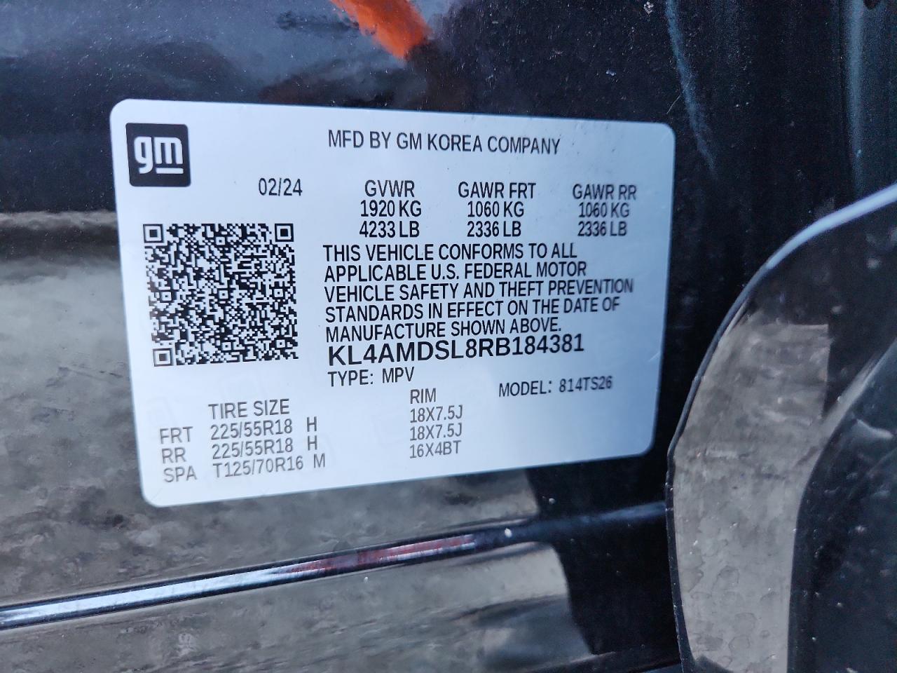 2024 Buick Encore Gx Sport Touring VIN: KL4AMDSL8RB184381 Lot: 87029555