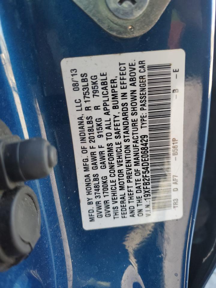 2013 Honda Civic Lx VIN: 19XFB2F54DE068429 Lot: 86460675