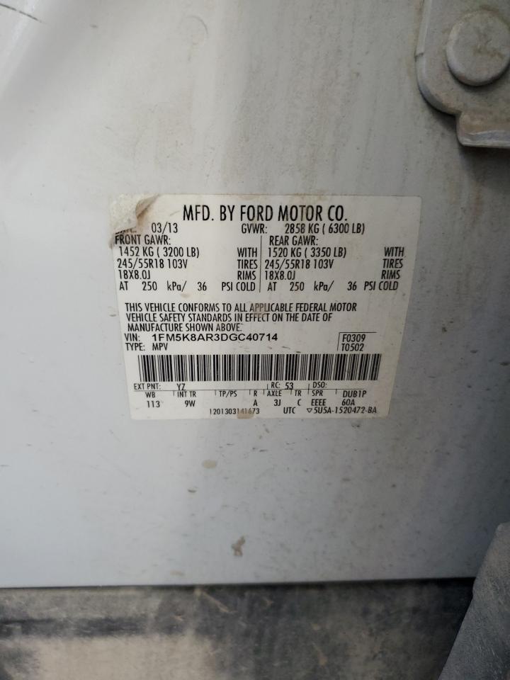 2013 Ford Explorer Police Interceptor VIN: 1FM5K8AR3DGC40714 Lot: 81904905