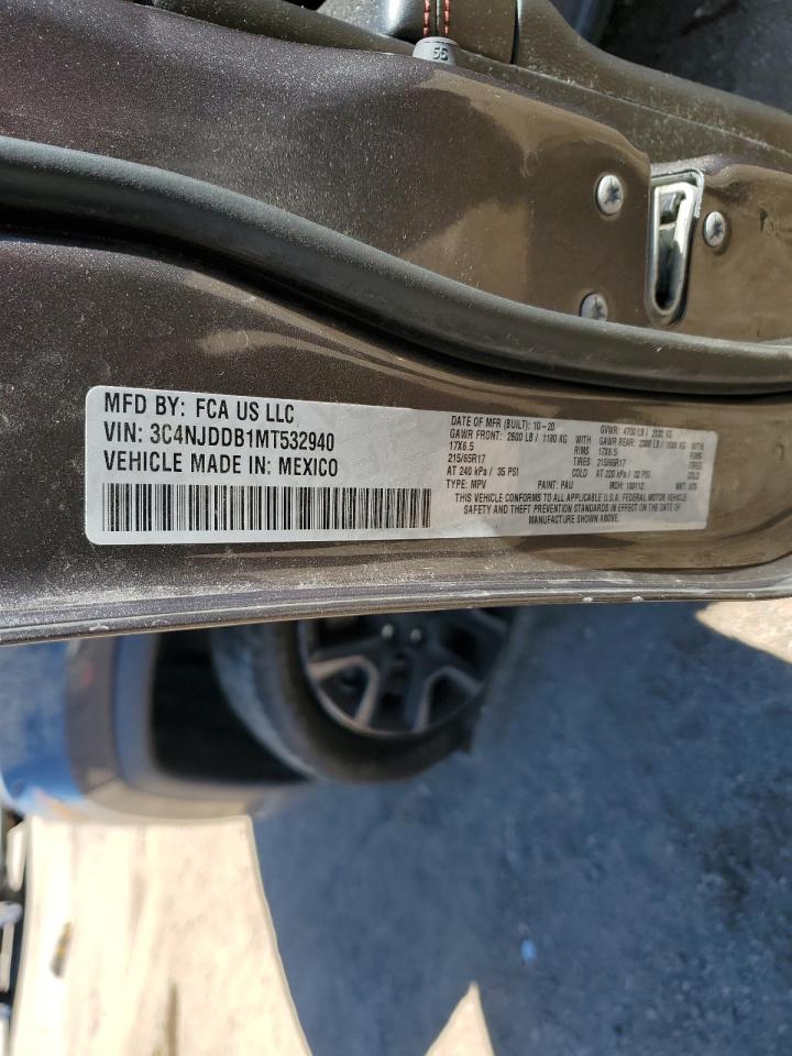 2021 Jeep Compass Trailhawk VIN: 3C4NJDDB1MT532940 Lot: 86487685