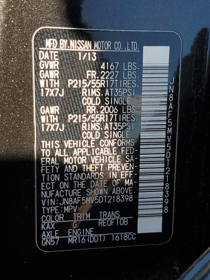 2013 Nissan Juke S VIN: JN8AF5MV5DT218398 Lot: 82181745