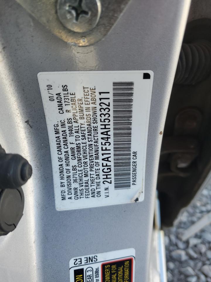 2010 Honda Civic Lx VIN: 2HGFA1F54AH533211 Lot: 82186345