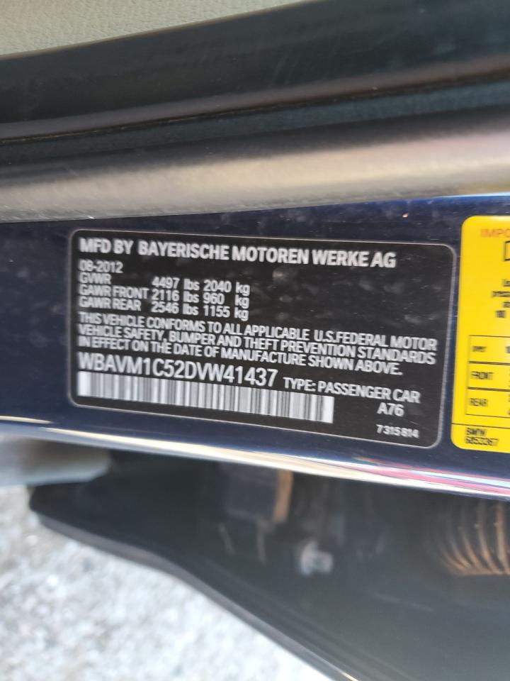 2013 BMW X1 Sdrive28I VIN: WBAVM1C52DVW41437 Lot: 84815035