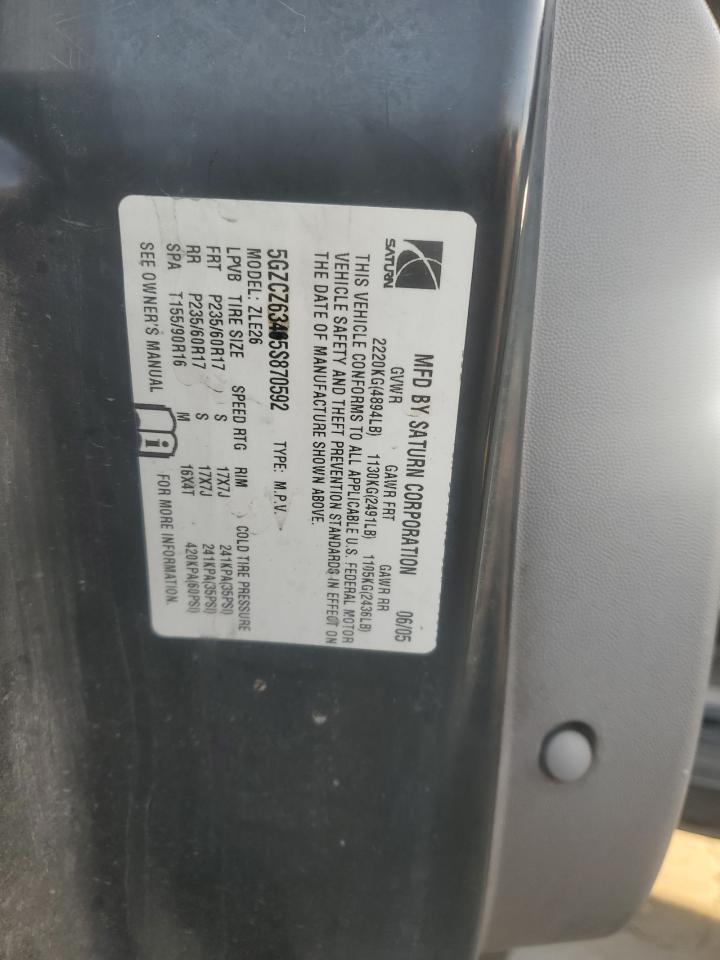 2005 Saturn Vue VIN: 5GZCZ63465S870592 Lot: 82679595