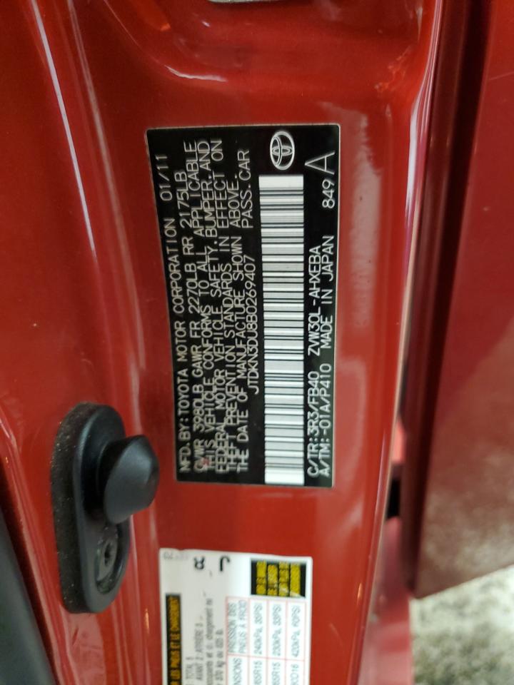 2011 Toyota Prius VIN: JTDKN3DU8B0269407 Lot: 90468935