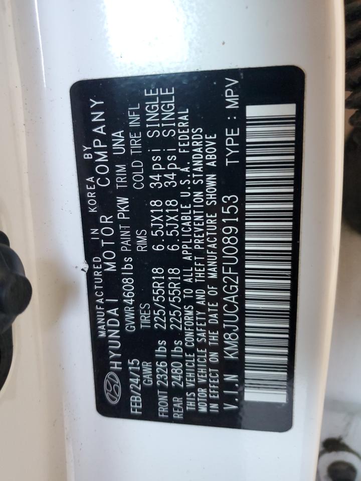 2015 Hyundai Tucson Limited VIN: KM8JUCAG2FU089153 Lot: 85168495