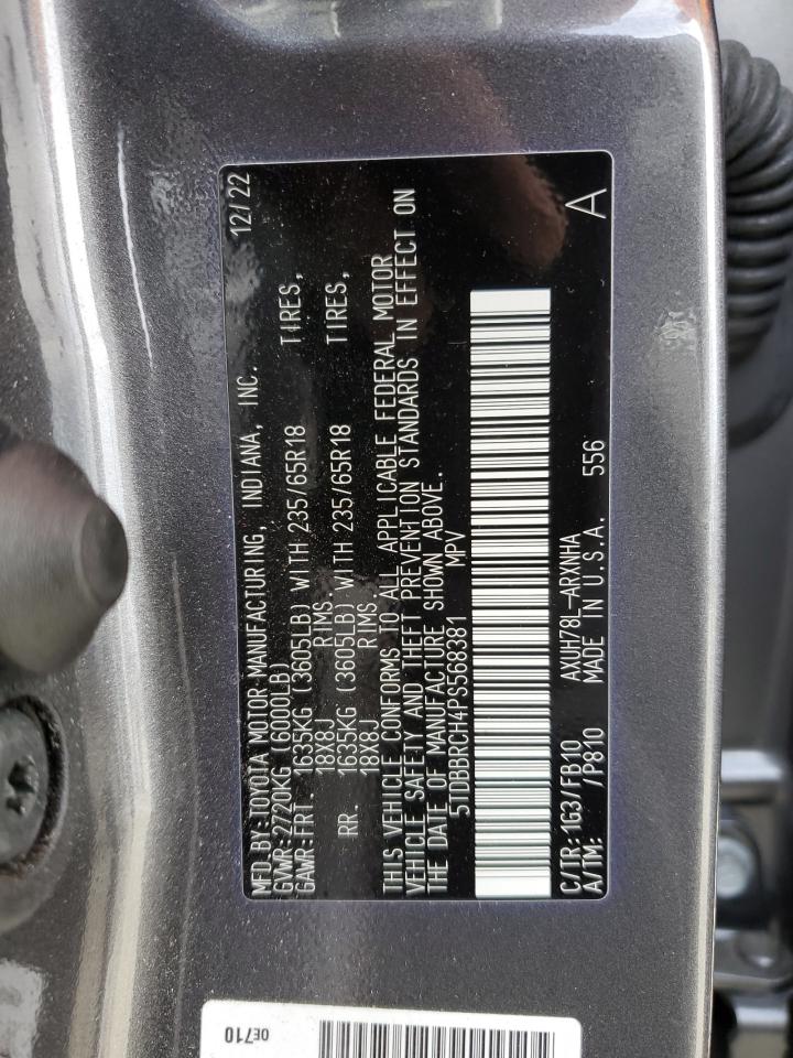 2023 Toyota Highlander Hybrid Le VIN: 5TDBBRCH4PS568381 Lot: 87419015