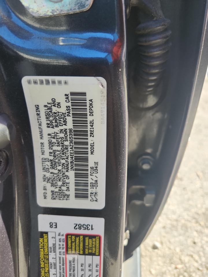2010 Toyota Corolla Base VIN: 1NXBU4EE1AZ365396 Lot: 87040525