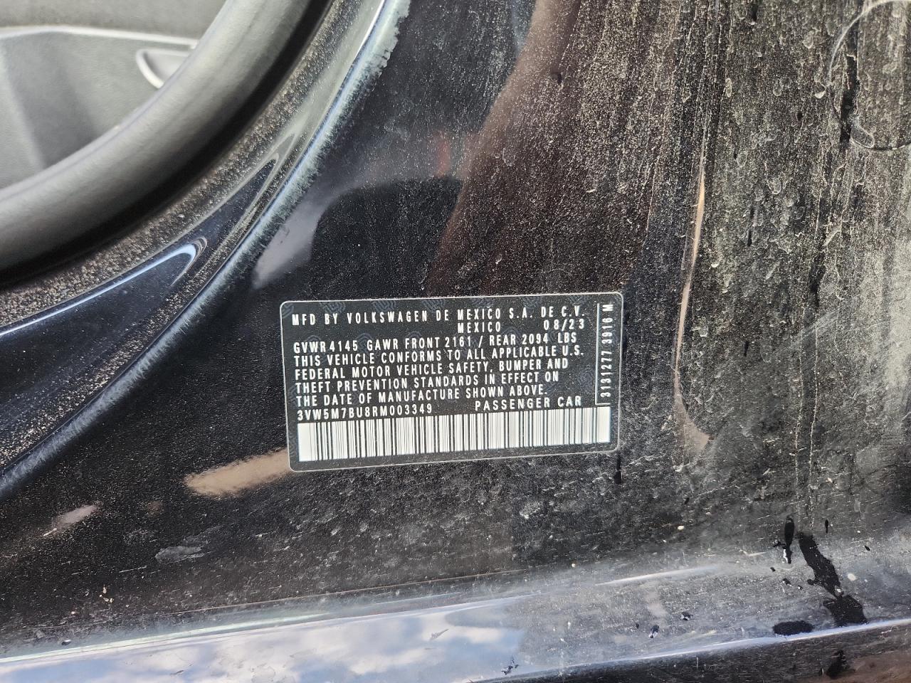 2024 Volkswagen Jetta S VIN: 3VW5M7BU8RM003349 Lot: 85822915