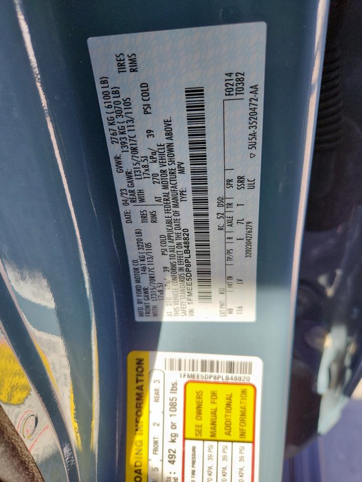 2023 Ford Bronco Base VIN: 1FMEE5DP8PLB48820 Lot: 86165455