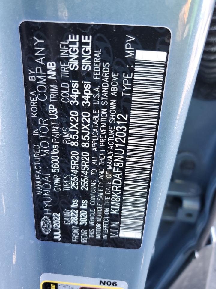 2022 Hyundai Ioniq 5 Limited VIN: KM8KRDAF8NU120312 Lot: 90460945