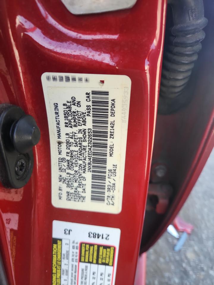 2010 Toyota Corolla Base VIN: 1NXBU4EE0AZ322653 Lot: 84786385