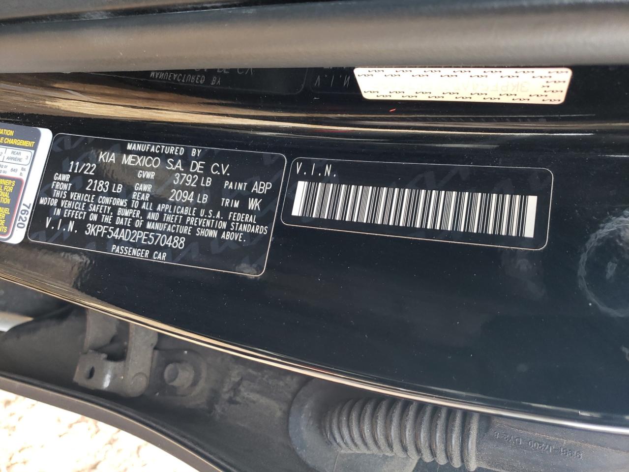 2023 Kia Forte Gt Line VIN: 3KPF54AD2PE570488 Lot: 90776965