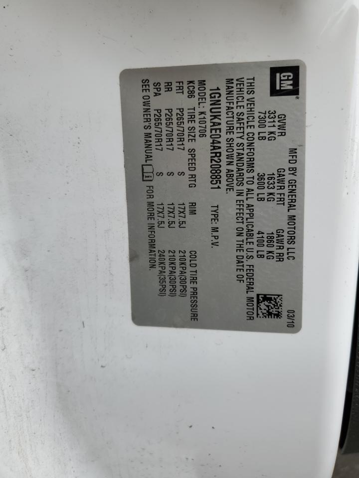 2010 Chevrolet Tahoe K1500 Ls VIN: 1GNUKAE04AR208851 Lot: 82474445