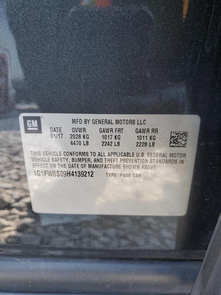 2017 Chevrolet Bolt Ev Lt VIN: 1G1FW6S09H4139212 Lot: 85403075