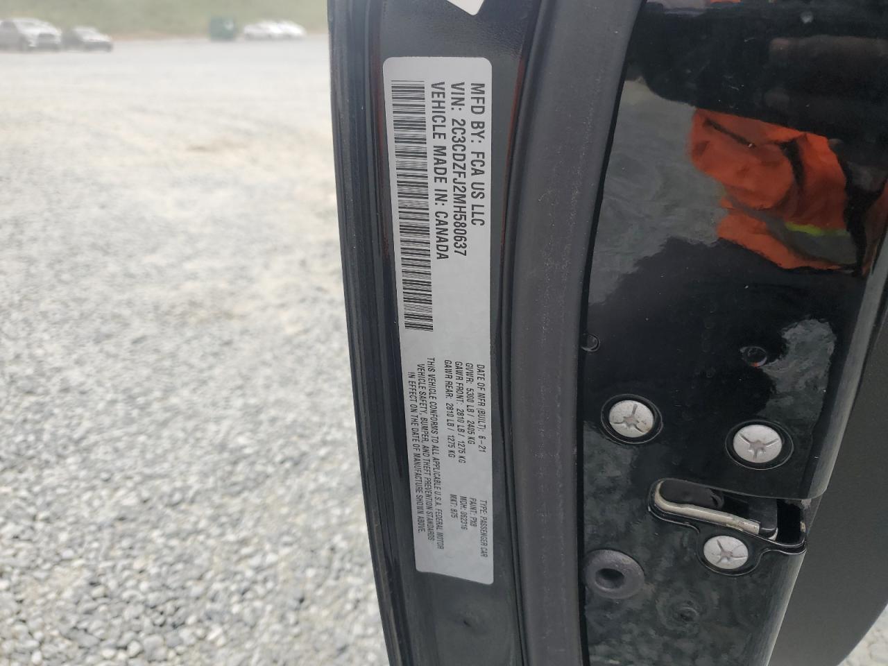 2021 Dodge Challenger R/T Scat Pack VIN: 2C3CDZFJ2MH580637 Lot: 82242295