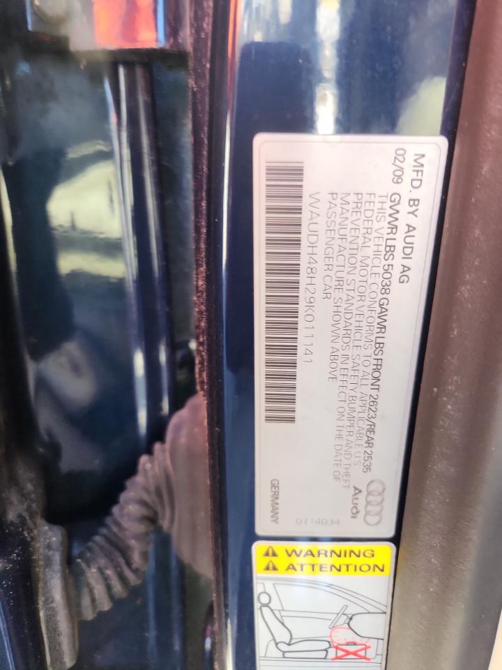 2009 Audi A4 3.2 Cabriolet Quattro VIN: WAUDH48H29K011141 Lot: 89491545