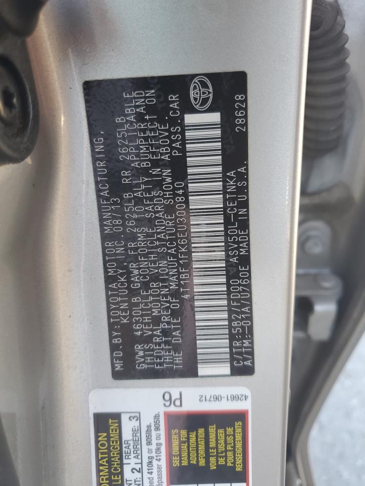 2014 Toyota Camry L VIN: 4T1BF1FK6EU300840 Lot: 81913965