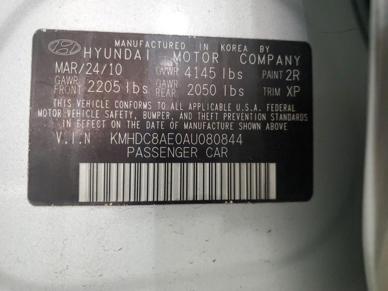 2010 Hyundai Elantra Touring Gls VIN: KMHDC8AE0AU080844 Lot: 85359335