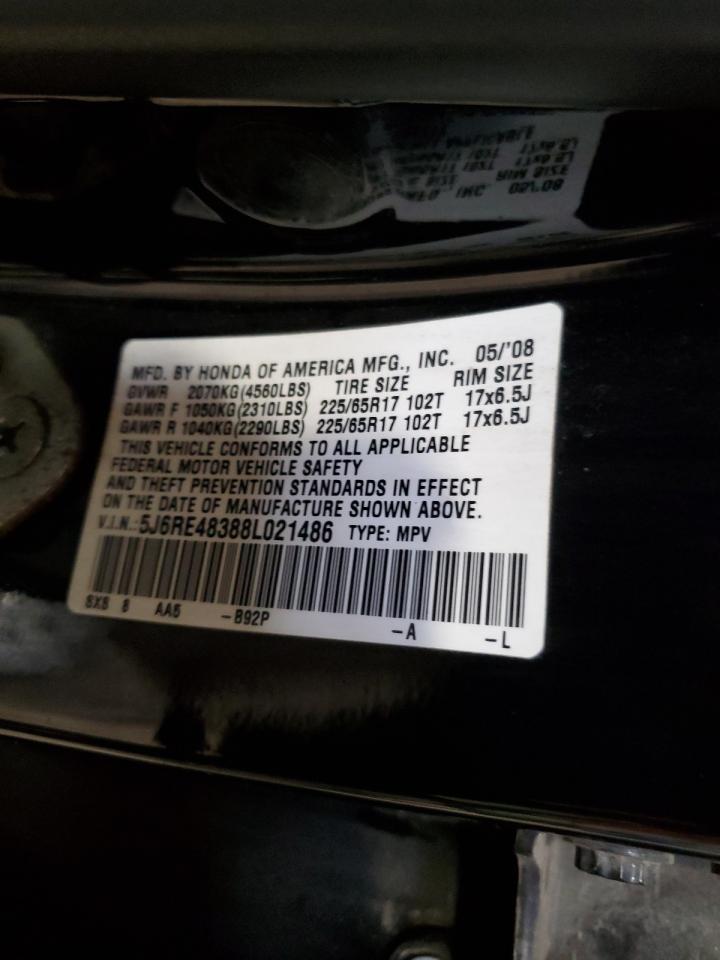 2008 Honda Cr-V Lx VIN: 5J6RE48388L021486 Lot: 87187555