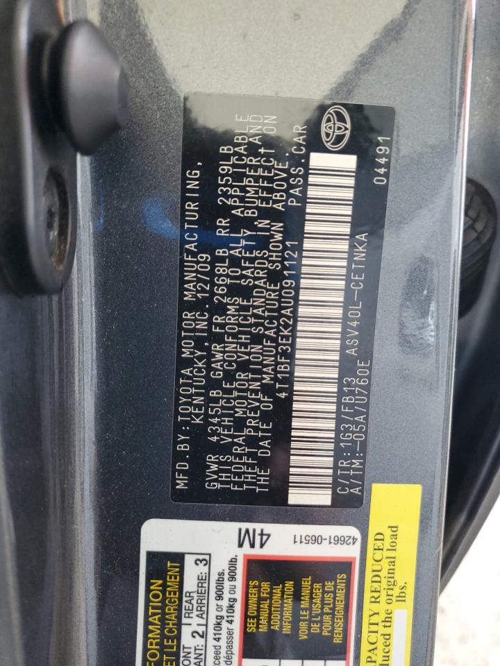 2010 Toyota Camry Base VIN: 4T1BF3EK2AU091121 Lot: 87057285