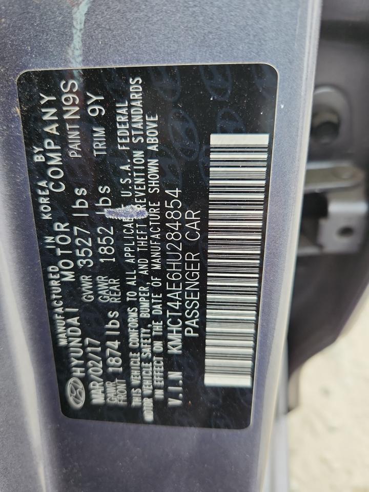 2017 Hyundai Accent Se VIN: KMHCT4AE6HU284854 Lot: 85730445