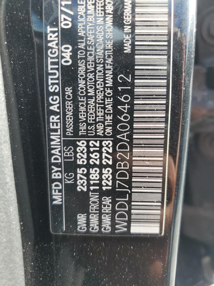 2013 Mercedes-Benz Cls 550 VIN: WDDLJ7DB2DA064612 Lot: 85681015