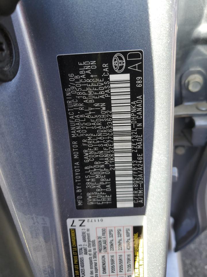 2007 Toyota Corolla Matrix Xr VIN: 2T1KR32E77C633622 Lot: 84293685