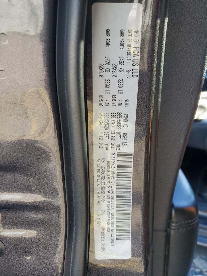 2018 Dodge Durango Sxt VIN: 1C4RDJAG5JC116002 Lot: 86710295