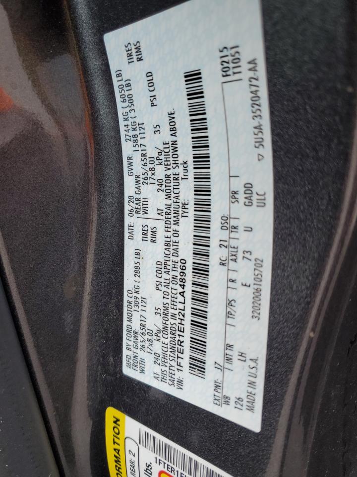 2020 Ford Ranger Xl VIN: 1FTER1EH2LLA48960 Lot: 86323255