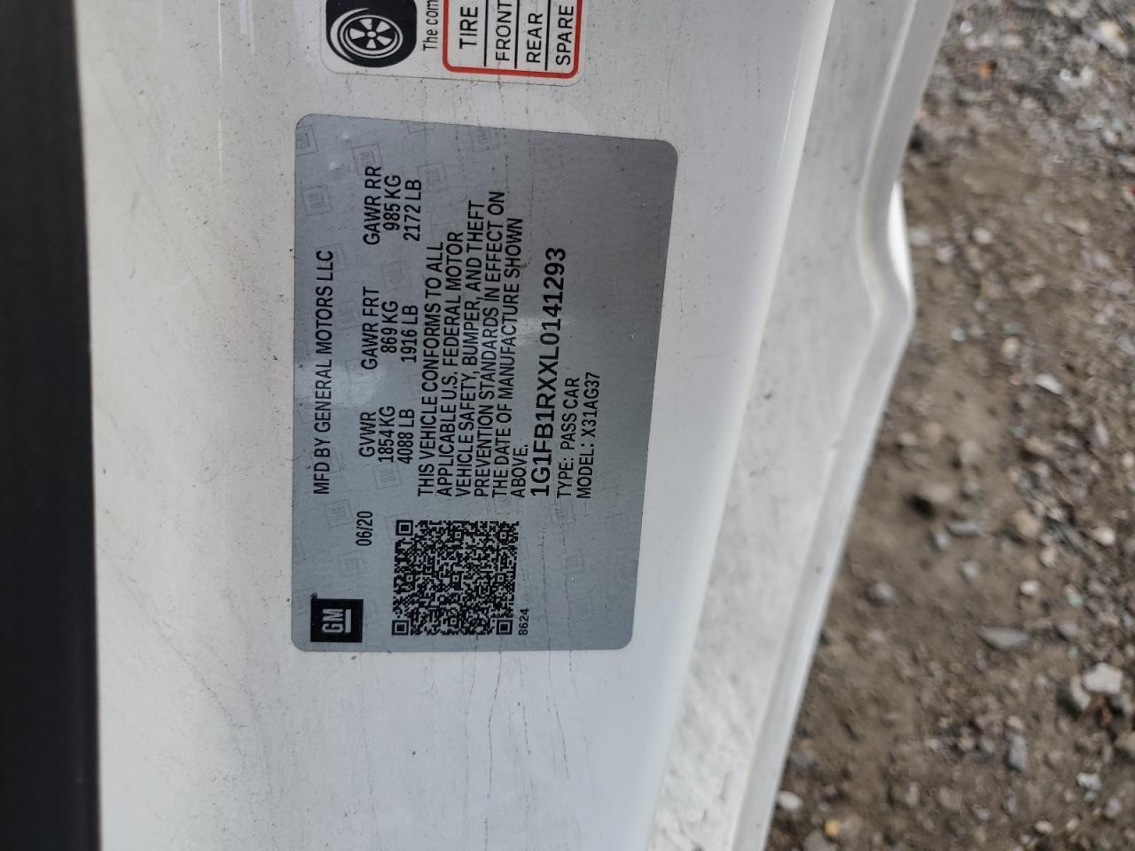 2020 Chevrolet Camaro Ls VIN: 1G1FB1RXXL0141293 Lot: 84935875