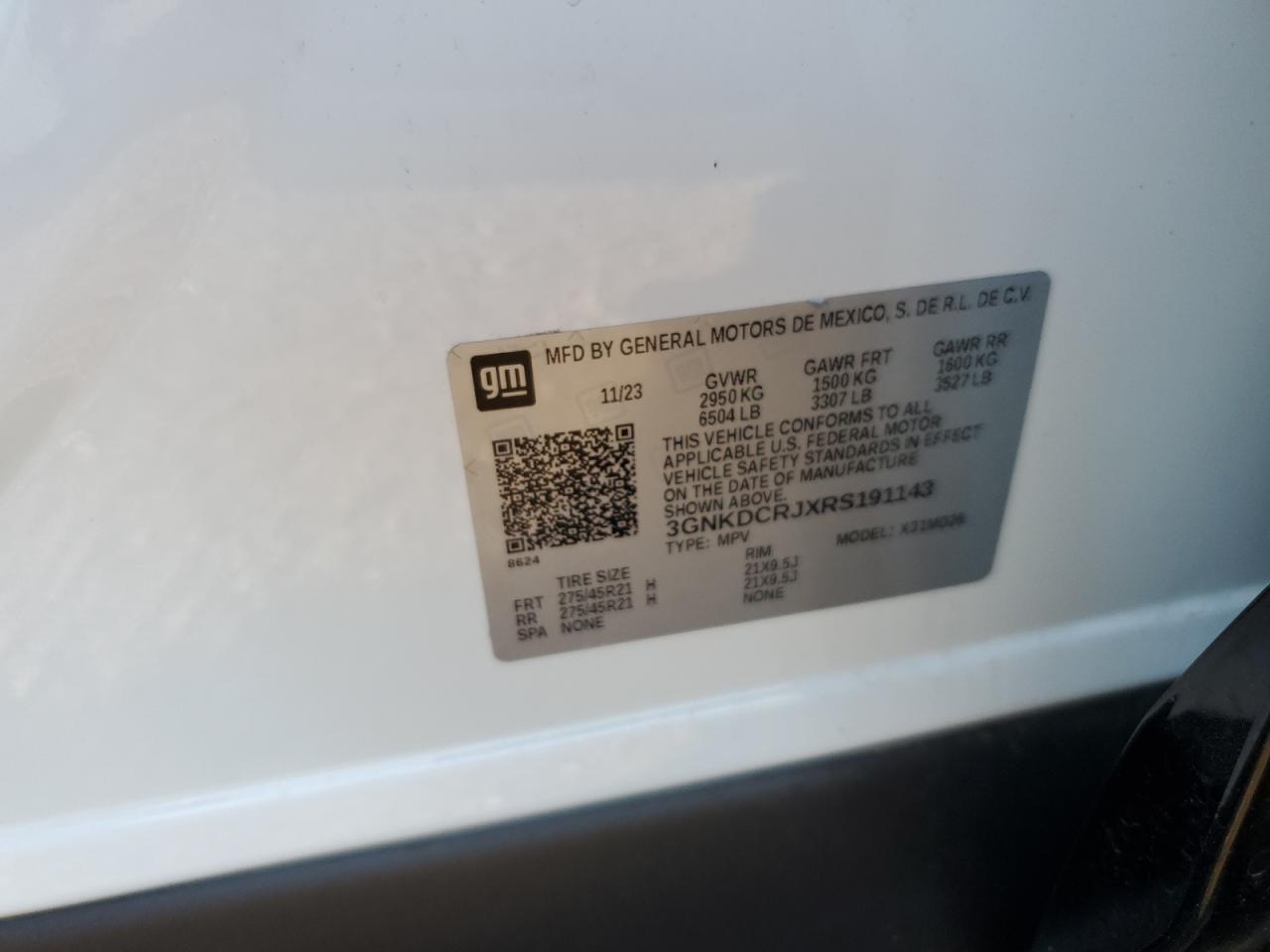 2024 Chevrolet Blazer Rs VIN: 3GNKDCRJXRS191143 Lot: 84179275