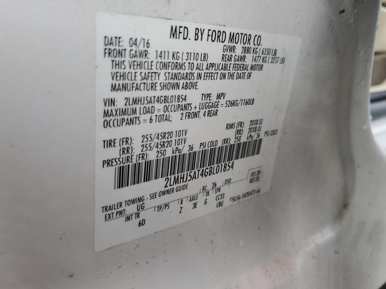 2016 Lincoln Mkt VIN: 2LMHJ5AT4GBL01854 Lot: 81888965