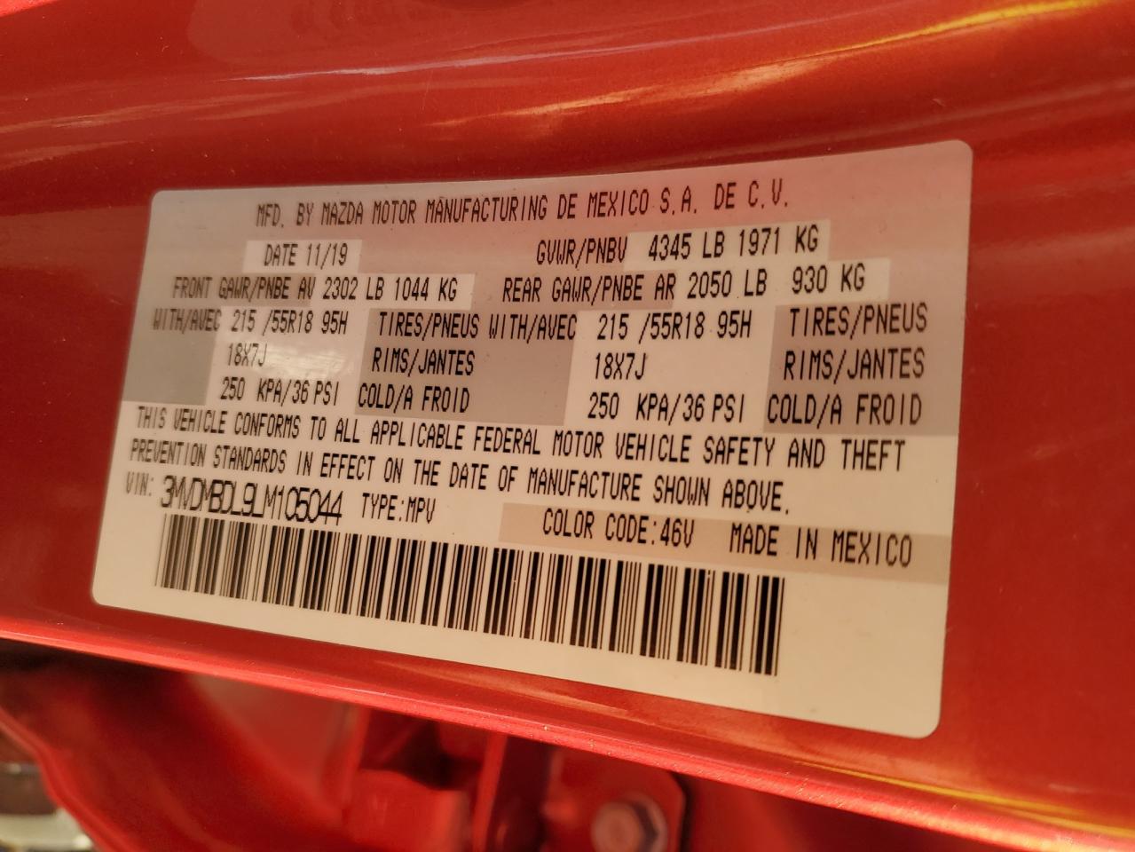 2020 Mazda Cx-30 Preferred VIN: 3MVDMBDL9LM105044 Lot: 90339765