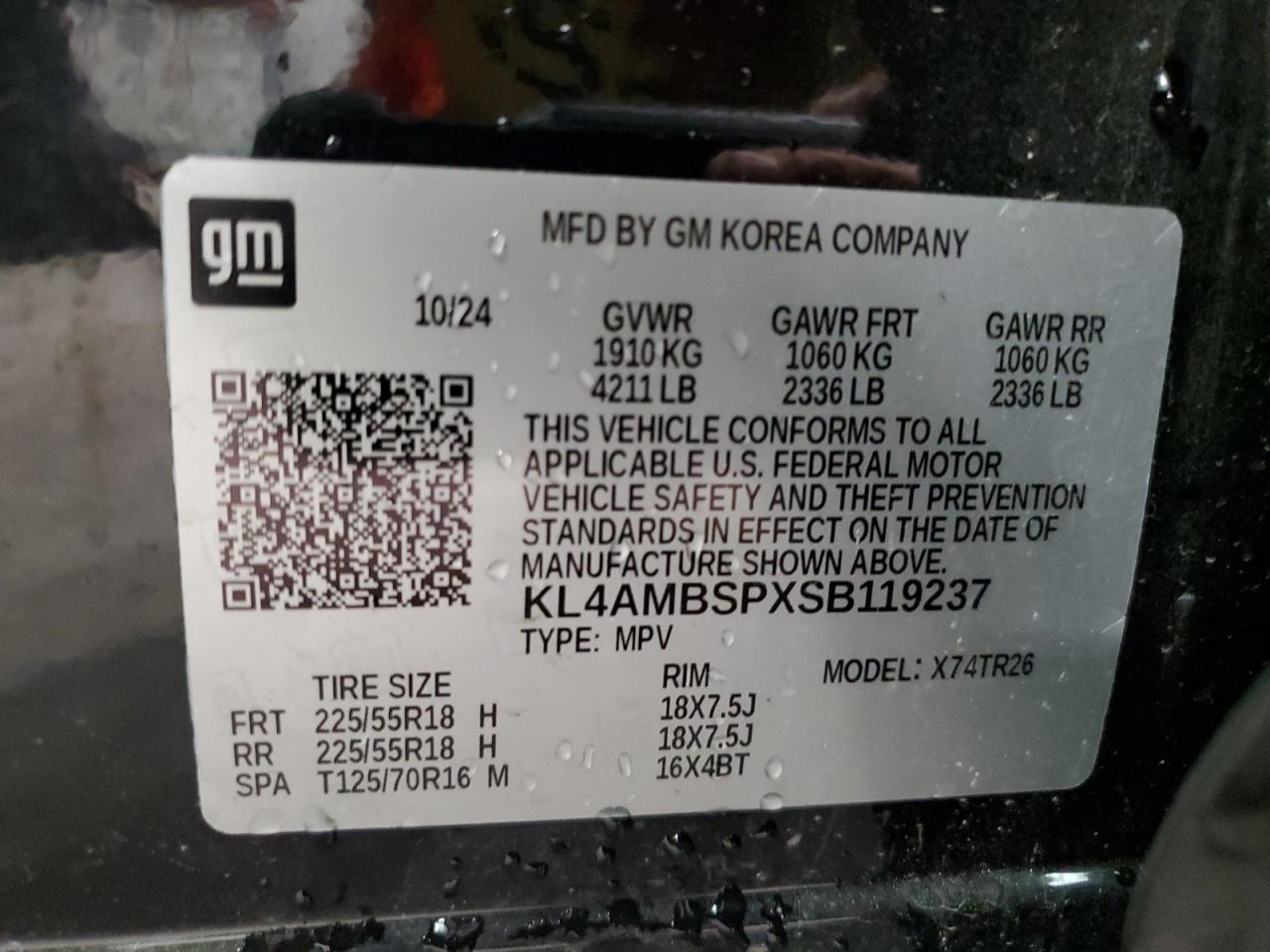 2025 Buick Encore Gx Preferred VIN: KL4AMBSPXSB119237 Lot: 89533485