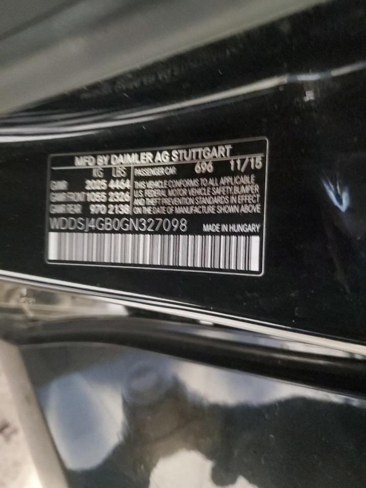 2016 Mercedes-Benz Cla 250 4Matic VIN: WDDSJ4GB0GN327098 Lot: 84867495