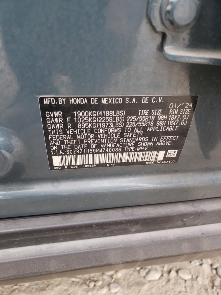 2024 Honda Hr-V Sport VIN: 3CZRZ1H59RM740086 Lot: 82638565