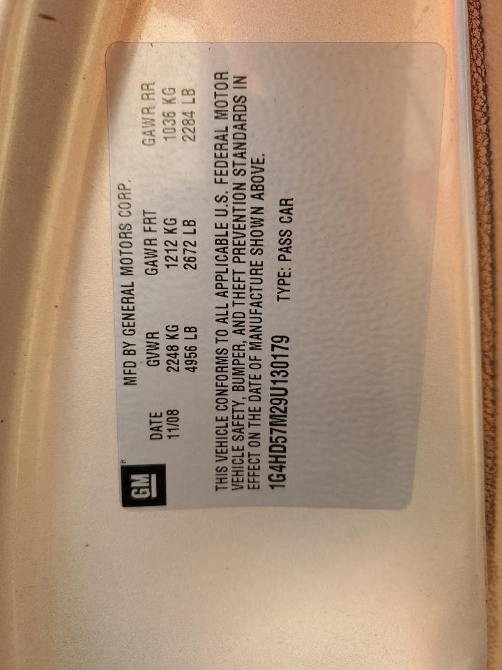 2009 Buick Lucerne Cxl VIN: 1G4HD57M29U130179 Lot: 85207225