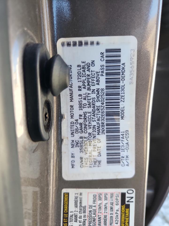 2005 Toyota Corolla Ce VIN: 1NXBR32E65Z402528 Lot: 85934935