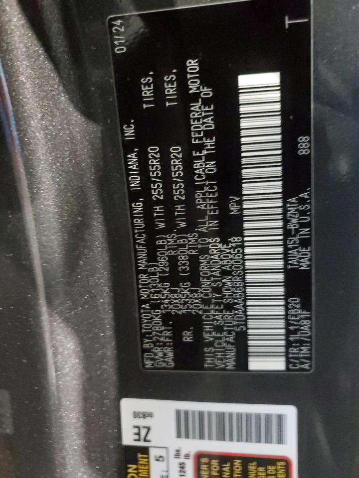 2024 Lexus Tx 350 Base VIN: 5TDAAAB68RS006518 Lot: 92183685